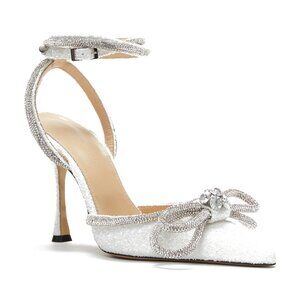 Brand new!! Mach & Mach Double Bow Glittered Pumps